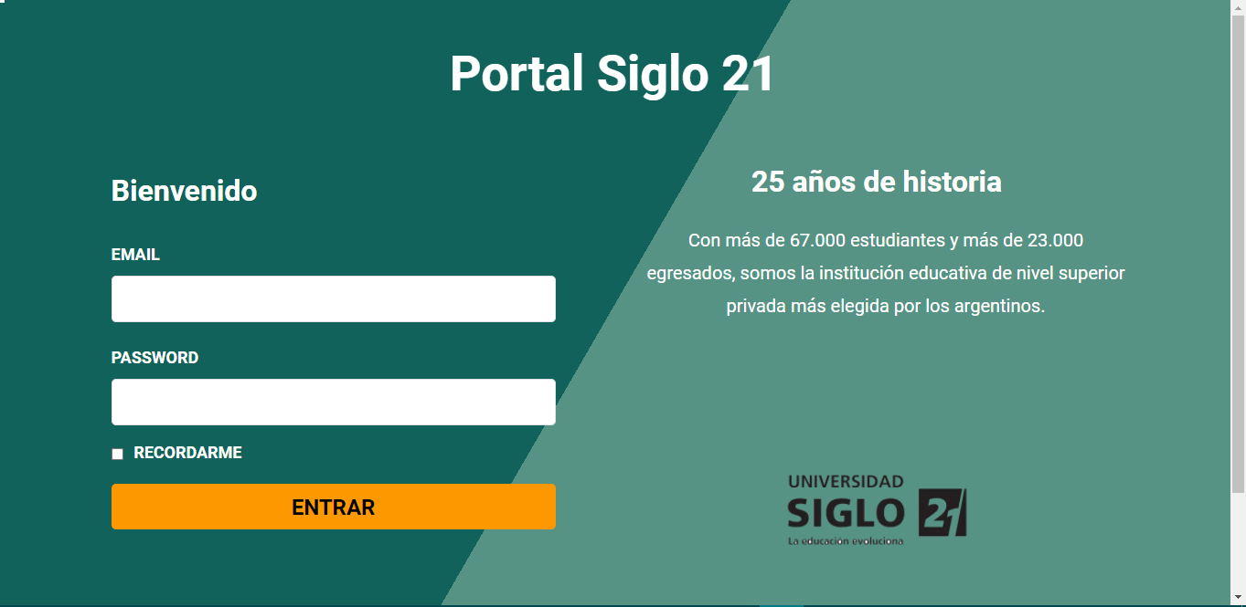 Siglo 21 Login